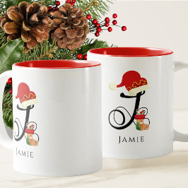 Eleganter Name Modernes Skript Alles Buchstaben J  Zweifarbige Tasse