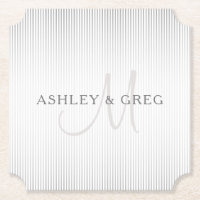 Eleganter Name Monogram & Dünne graue Streifen