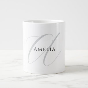 Eleganter Name Monogramm Anfangsbuchstabe Kalligra Jumbo-Tasse