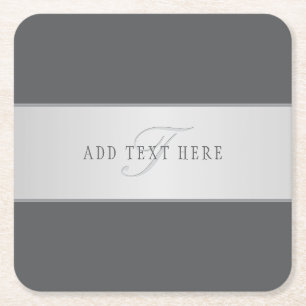 Eleganter Name & Monogramm-Buchstabe (oder anderer Rechteckiger Pappuntersetzer