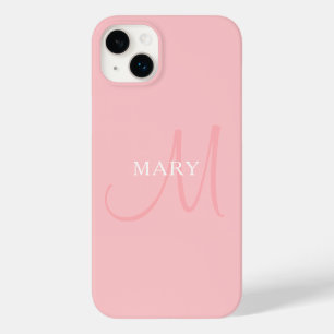 Eleganter Name Monogramm Hellrosa Case-Mate iPhone 14 Plus Hülle