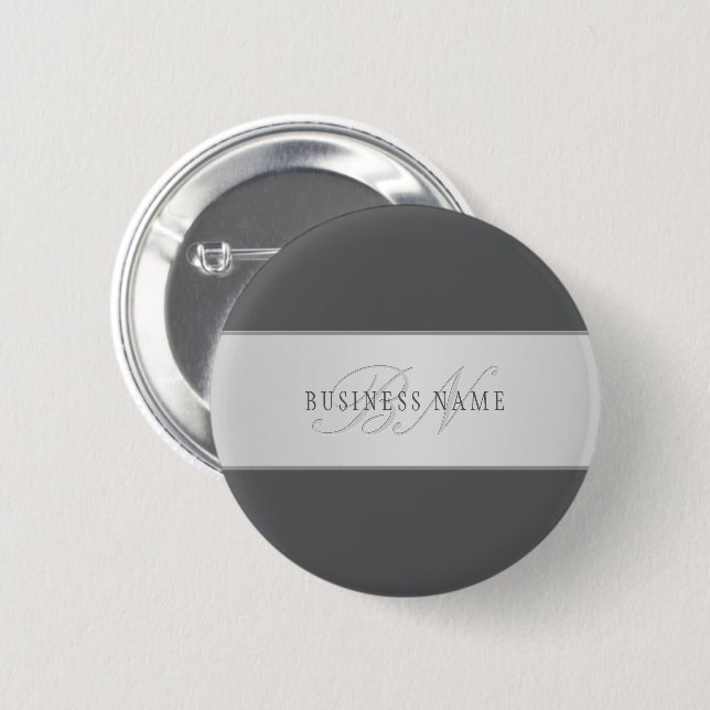Eleganter Name & Monogramm-Schriftzug (oder andere Button (Vorne & Hinten)
