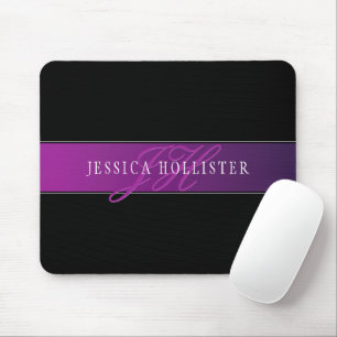 Eleganter Name & monogrammierte Initiale/n Mousepad