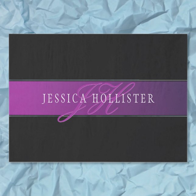 Eleganter Name & monogrammierte Initialen Seidenpapier (Von Creator hochgeladen)
