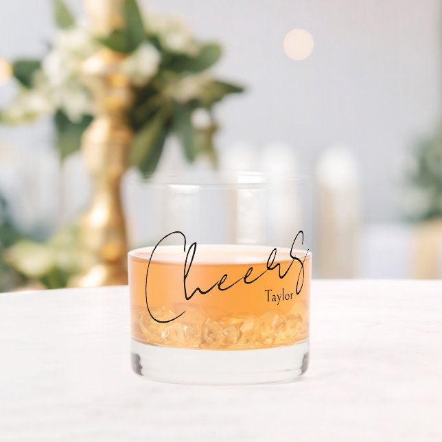 Eleganter Name Personalisiert Cheers Whiskyglas (Insitu (Hochzeit))
