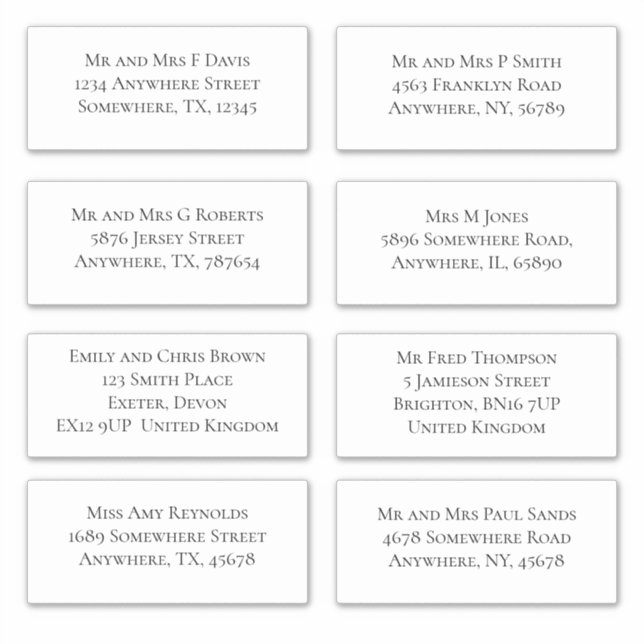 Eleganter Name und Adresse Aufkleber (Vorderseite)