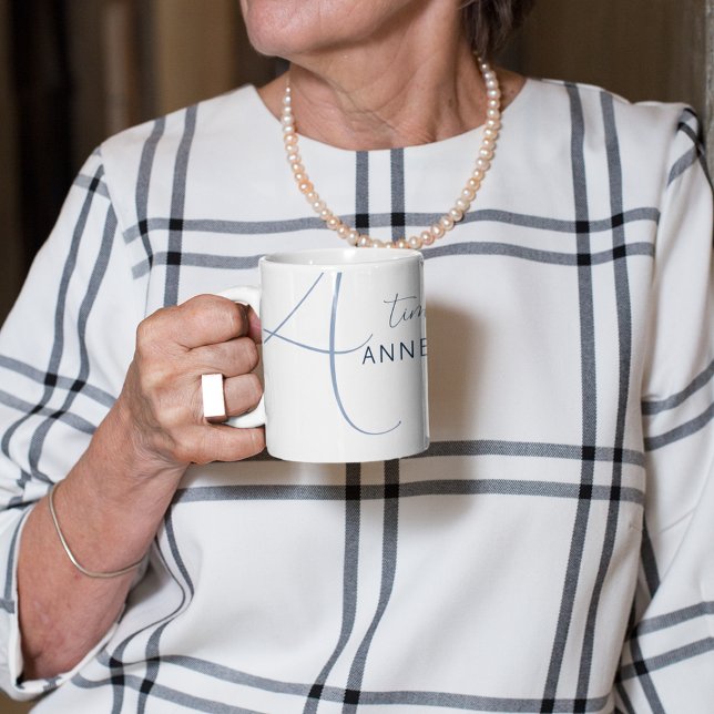 Eleganter Name und Anfangsbuchstaben Kaffeetasse (elegant women & coffee)