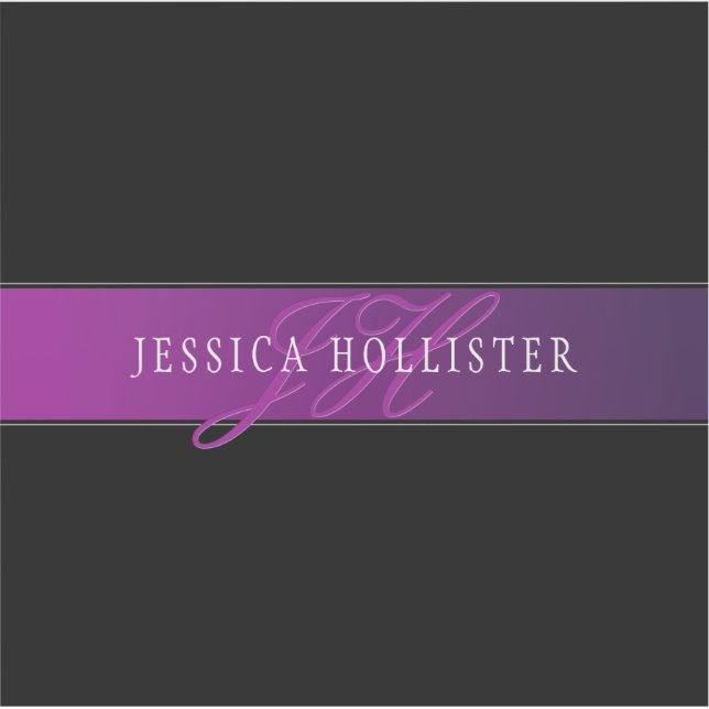 Eleganter Name und Mit Monogramm Initial/s Aufkleber (Vorderseite)