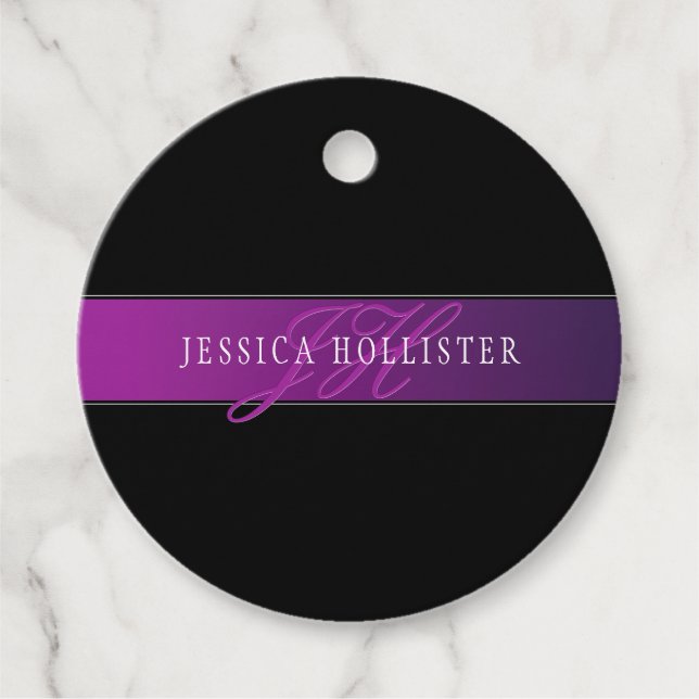 Eleganter Name und Mit Monogramm Initial/s Geschenkanhänger (Vorderseite)