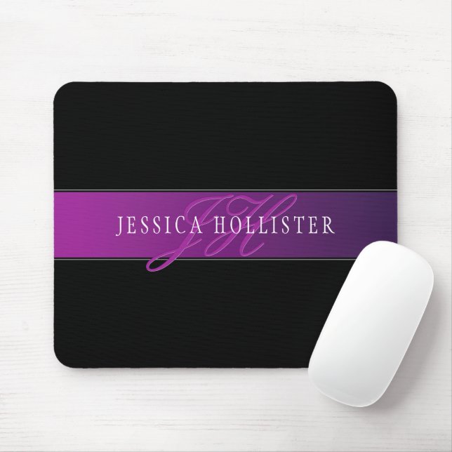 Eleganter Name und Mit Monogramm Initial/s Mousepad (Mit Mouse)