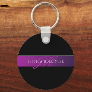 Eleganter Name und Mit Monogramm Initial/s Schlüsselanhänger