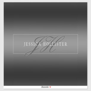 Eleganter Name und Mit Monogramm Initialen   Schwa Aufkleber