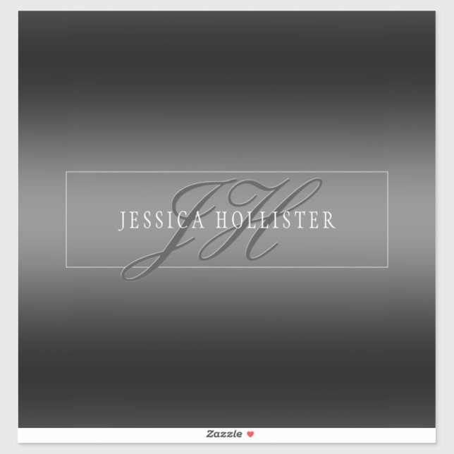Eleganter Name und Mit Monogramm Initialen | Schwa Aufkleber (Blatt)