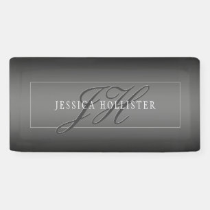 Eleganter Name und Mit Monogramm Initialen   Schwa Banner