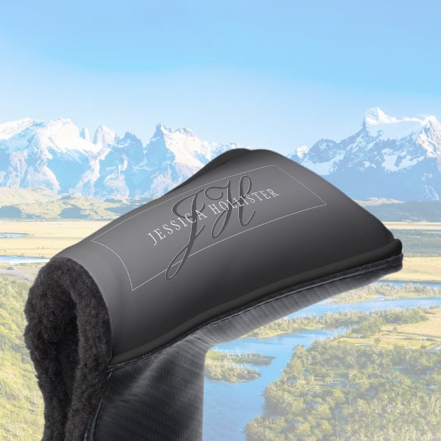 Eleganter Name und Mit Monogramm Initialen | Schwa Golf Headcover (Von Creator hochgeladen)