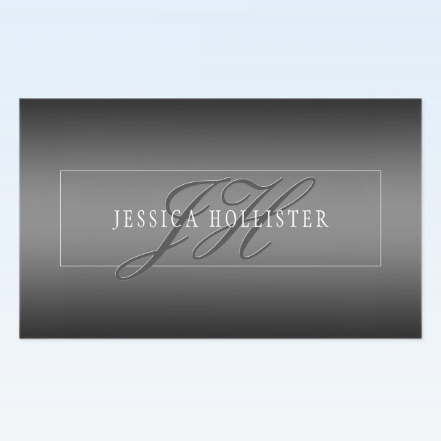 Eleganter Name und Mit Monogramm Initialen | Schwa Rechteckiger Aufkleber (Von Creator hochgeladen)