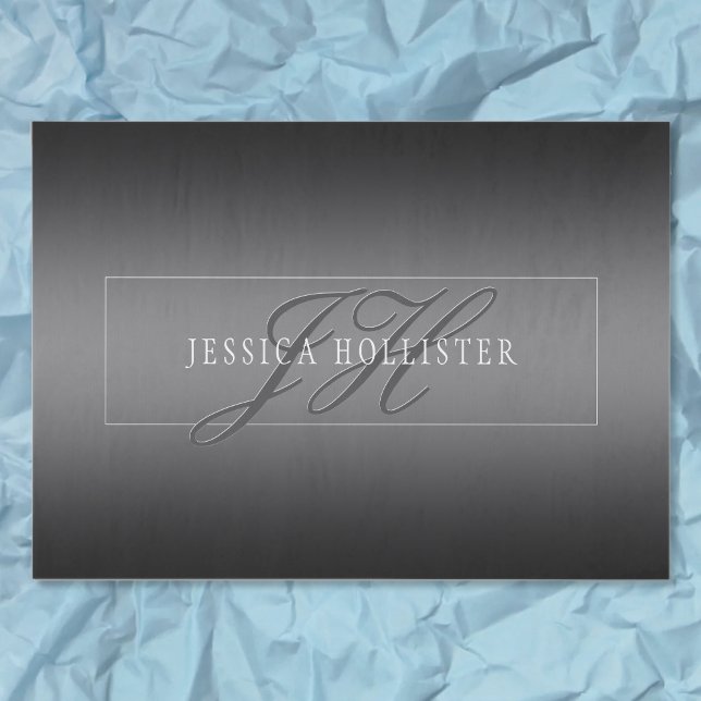 Eleganter Name und Mit Monogramm Initialen | Schwa Seidenpapier (Von Creator hochgeladen)