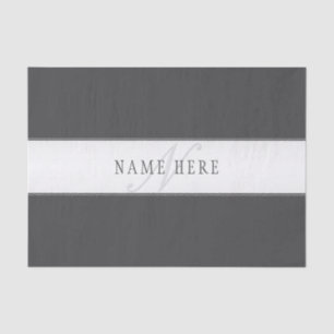 Eleganter Name und Monogramm   Dunkel und leicht g Seidenpapier