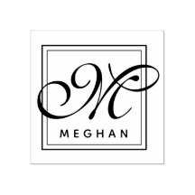 Eleganter Name und Monogramm-Rahmen