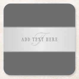 Eleganter Name und Monogrammschrift (oder anderer  Rechteckiger Pappuntersetzer