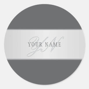 Eleganter Name und Monogrammschrift (oder anderer  Runder Aufkleber