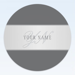 Eleganter Name und Monogrammschrift (oder anderer  Runder Aufkleber