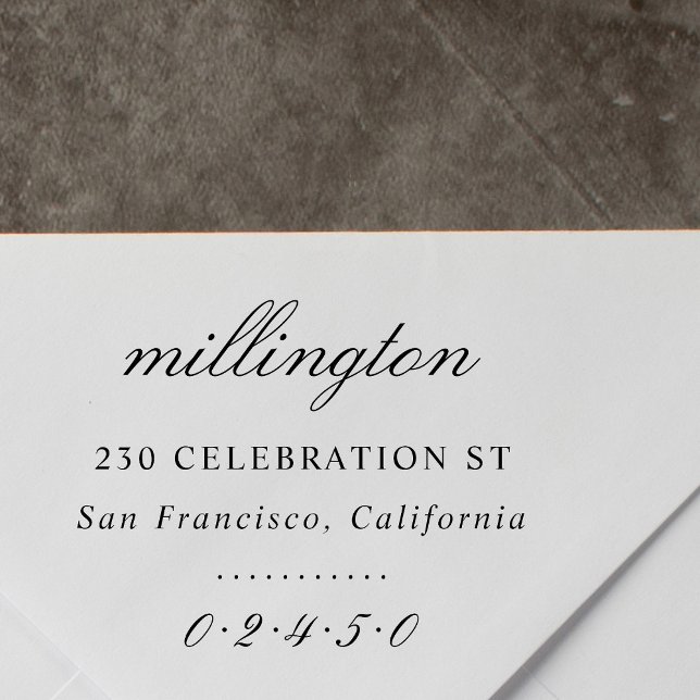 Eleganter Name und Rücksendeadresse der Skriptfami Gummistempel (Von Creator hochgeladen)