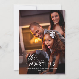 Eleganter Name | Urlaubskarte mit Foto Feiertagskarte