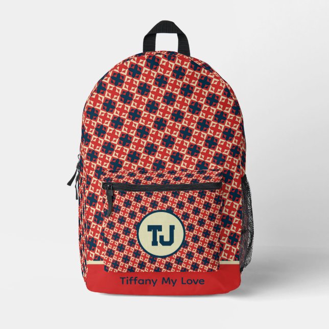 Eleganter Name zurück zum Gemusterten Rucksack der (Vorderseite)