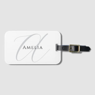 Eleganter Namensmonogramm Anfangsbuchstabe Kalligr Gepäckanhänger