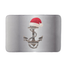 eleganter nautischer ANKER + SANTA-HUT | Badematte