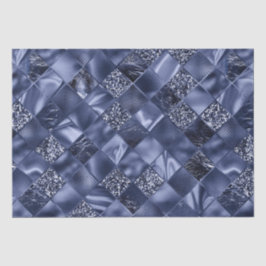 Eleganter Navy Blue Glitzer Diamond Lattice Muster Seidenpapier