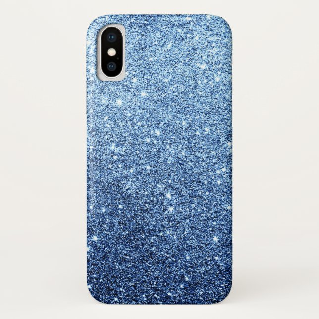 Eleganter Navy Blue Glitzer Luxus Case-Mate iPhone Hülle (Rückseite)