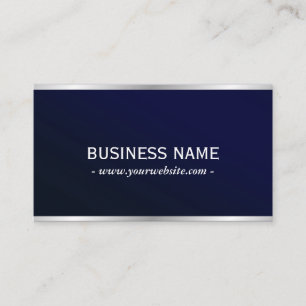 Eleganter Navy Blue Metallic Beruflich QR Code Visitenkarte