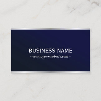 Eleganter Navy Blue Metallic Beruflich QR Code Visitenkarte