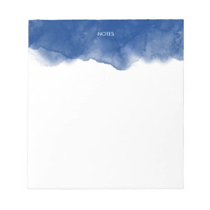 Eleganter Navy Blue Watercolor Splash Personalisie Notizblock
