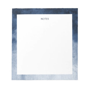 Eleganter Navy Blue Watercolor Splash Personalisie Notizblock