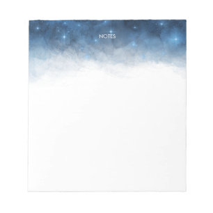 Eleganter Navy Blue Watercolor Splash Personalisie Notizblock