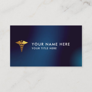 Eleganter Navy-Gold-Caduceus Arzt Visitenkarte