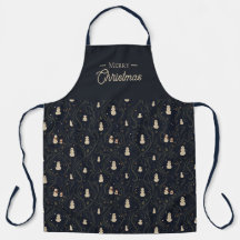 Eleganter Navy-Schneemann Frohe Weihnachten Küche
