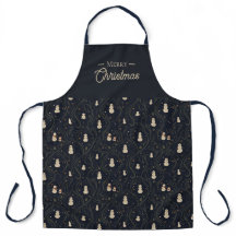 Eleganter Navy-Schneemann Frohe Weihnachten Küche