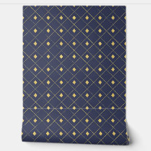 Eleganter Navy und Gold Geometric Diamond