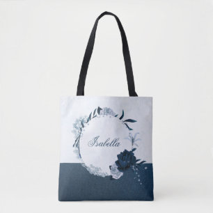Eleganter Navy- und staubblauer Blumenkranz