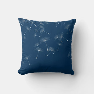 ELEGANTER NAVY WHITE FALLING DANDELION CUSHION KISSEN