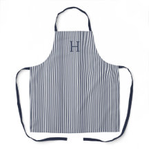 Eleganter Navyblauer Streifen Klassisches Monogram