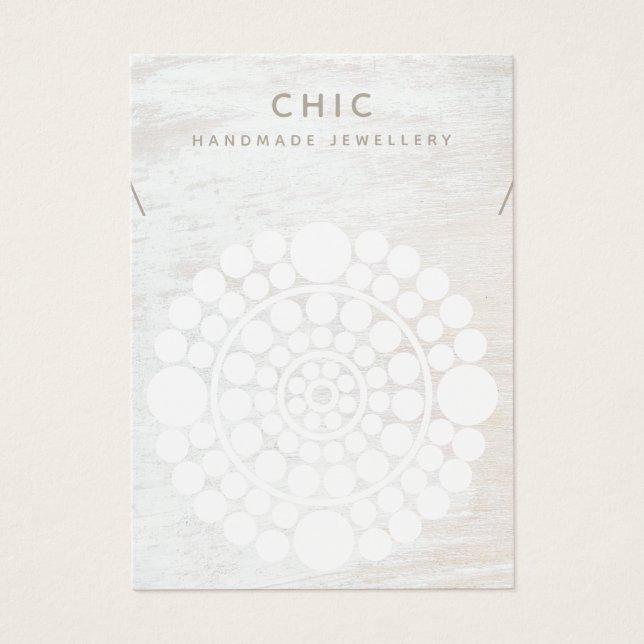 Eleganter Necklace White Wood Circle Display Holde (Vorderseite)