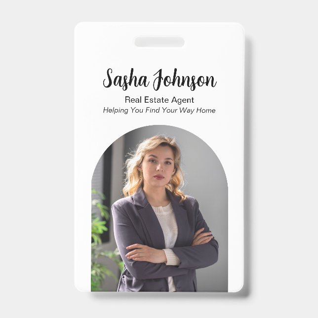 Eleganter Neutraler Foto-QR-Code Immobilien Ausweis (Vorderseite)