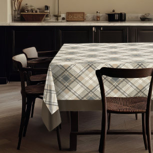 Eleganter neutraler Tablettentext, purer geometris Tischdecke