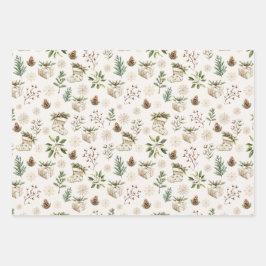 Eleganter neutraler Weihnachtskalender Geschenkpapier Set