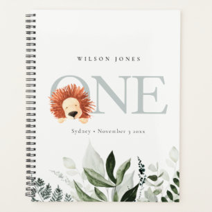 Eleganter Niedlicher Boho Lion Foliage 1. Geburtst Planer